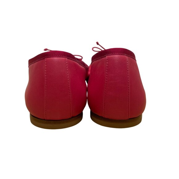 Saint Laurent Women’s Pink Leather Stylish Bow Detail  Ballet Flats Size 41 - Picture 7 of 9